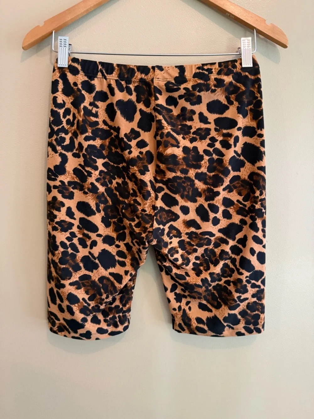 ZENANA Leopard-Print Bike Shorts in Brown and Black